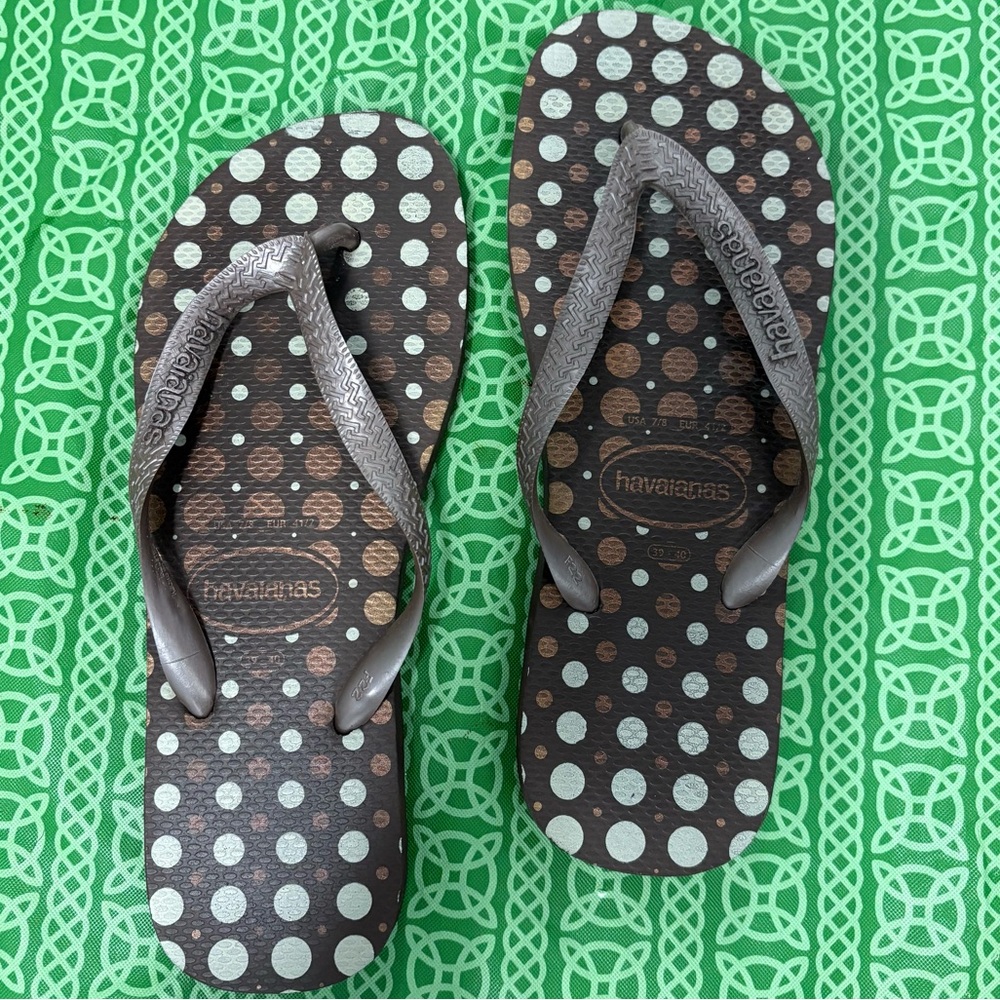 Havaianas Summer-Ready Flip-Flops-Brown polka dot-Eur 41-42